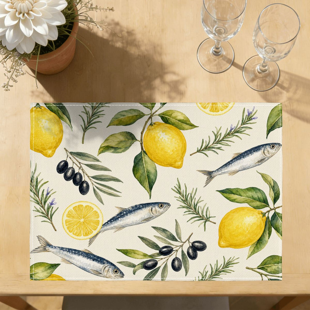 Faux Linen Placemats Set of 6
