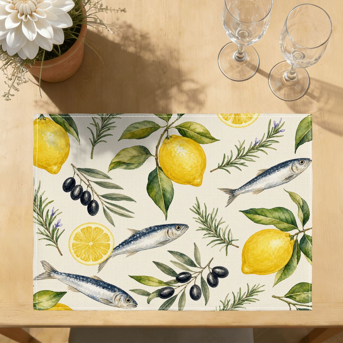 Faux Linen Placemats Set of 6