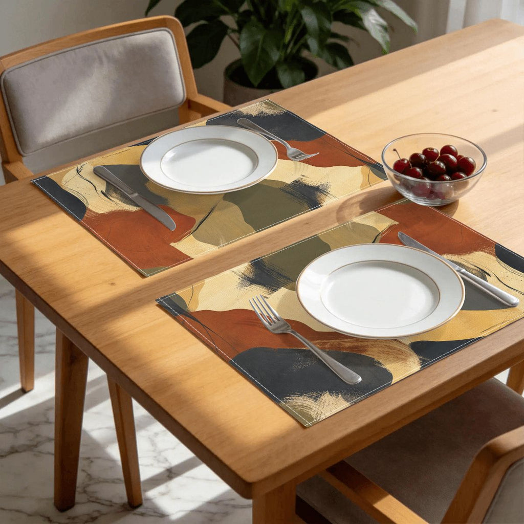 Faux Linen Placemats Set of 6