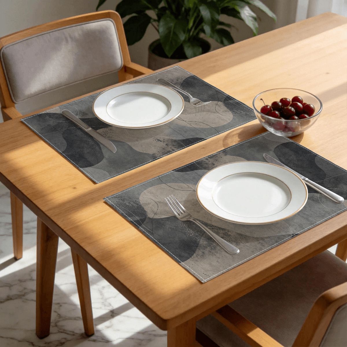 Faux Linen Placemats Set of 6