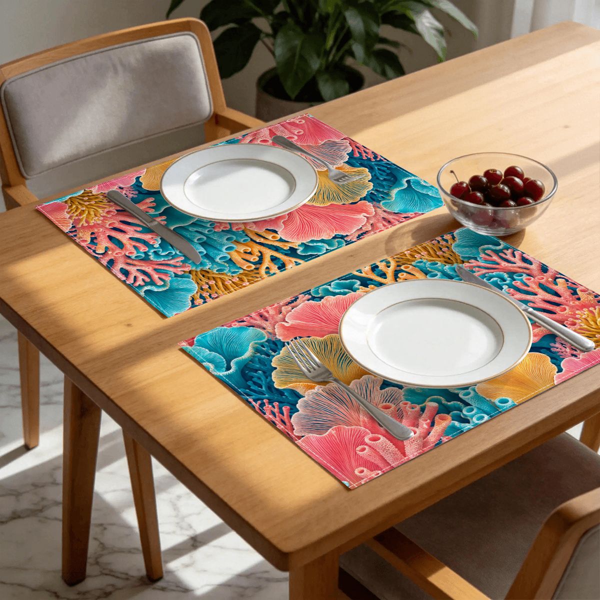 Faux Linen Placemats Set of 6