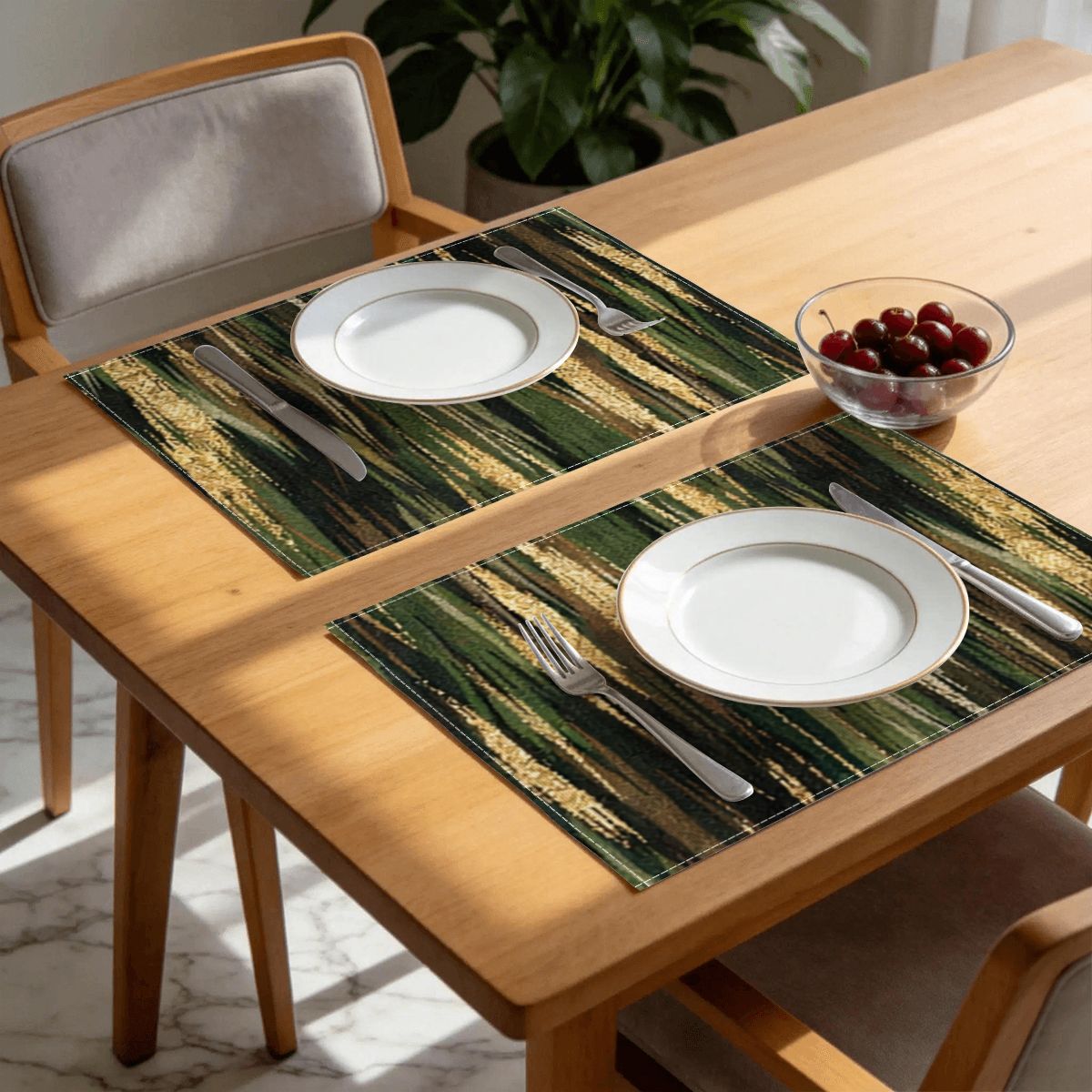 Faux Linen Placemats Set of 6