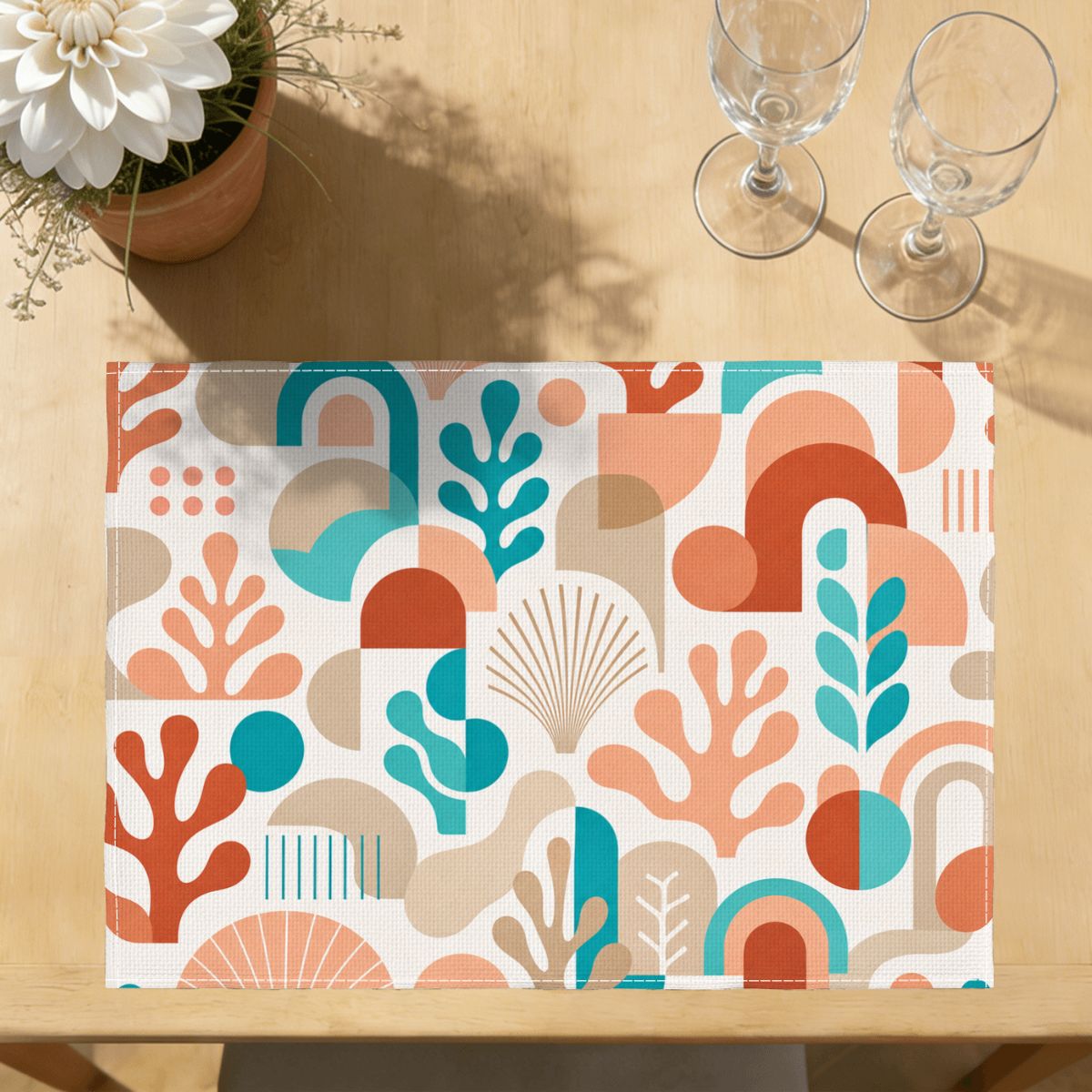 Faux Linen Placemats Set of 6