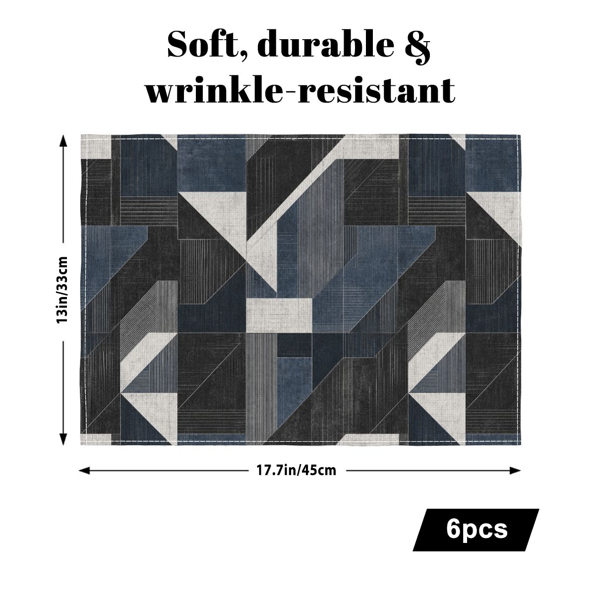 Faux Linen Placemats Set of 6