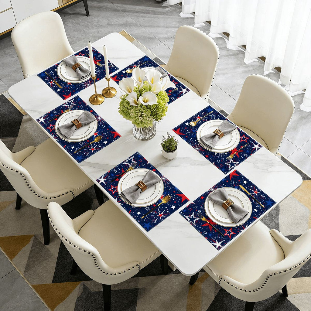 Faux Linen Placemats Set of 6