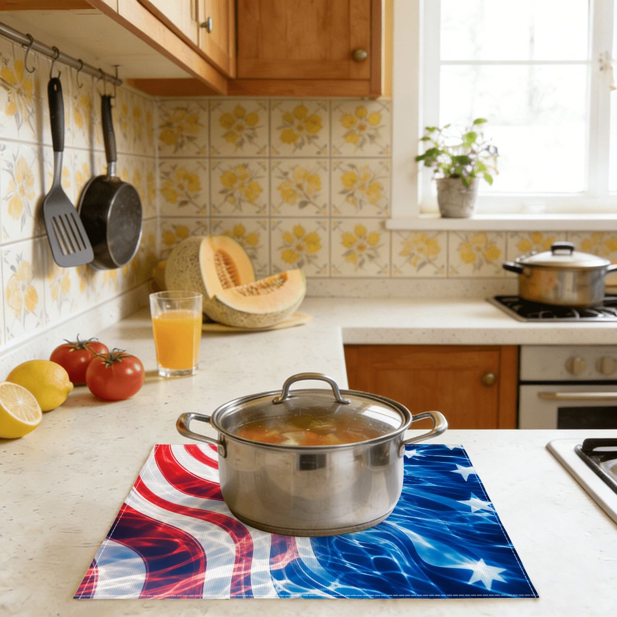 Faux Linen Placemats Set of 6