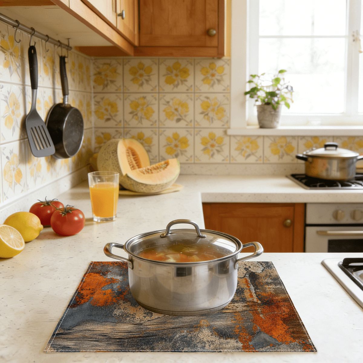 Faux Linen Placemats Set of 6