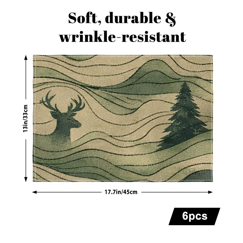 Faux Linen Placemats Set of 6