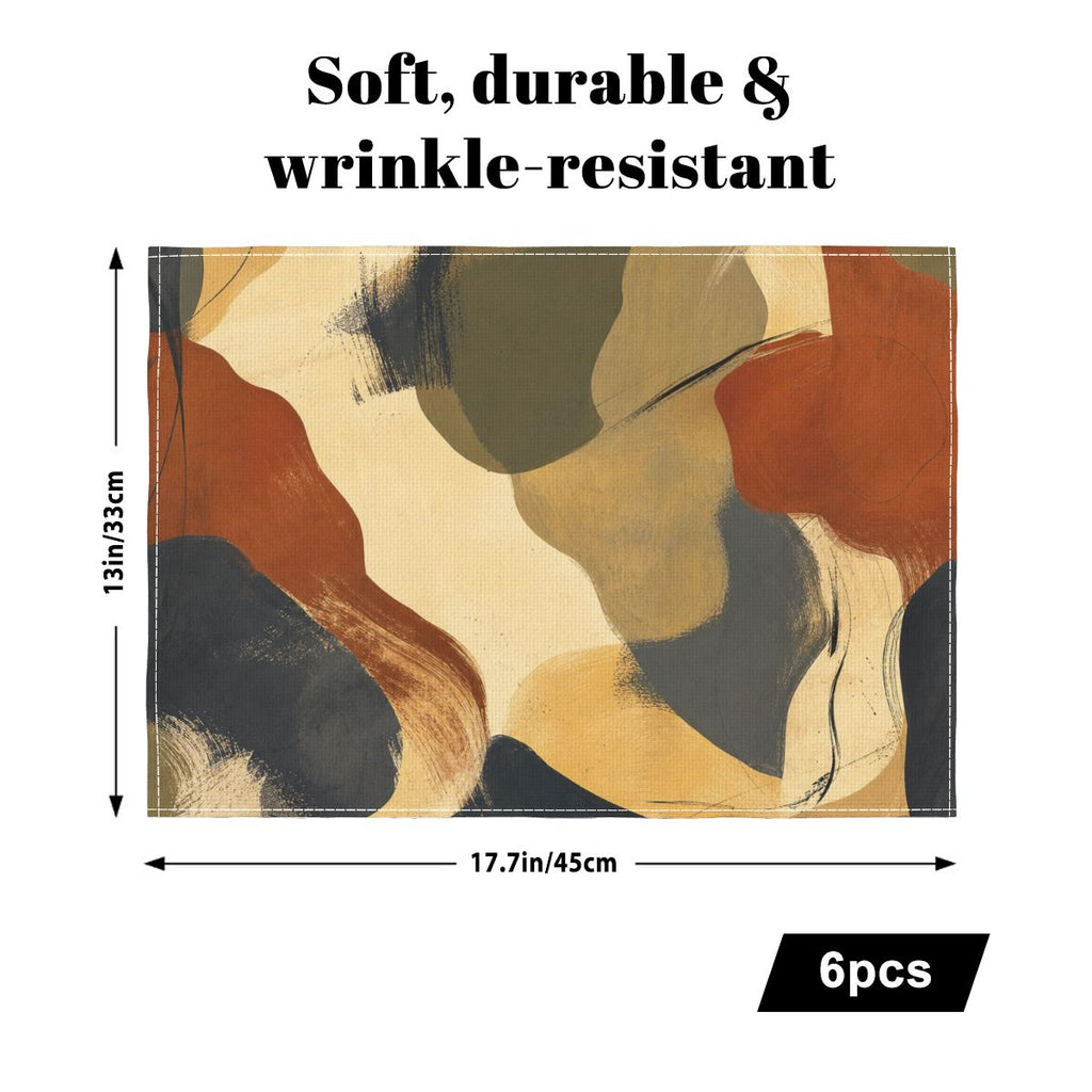 Faux Linen Placemats Set of 6