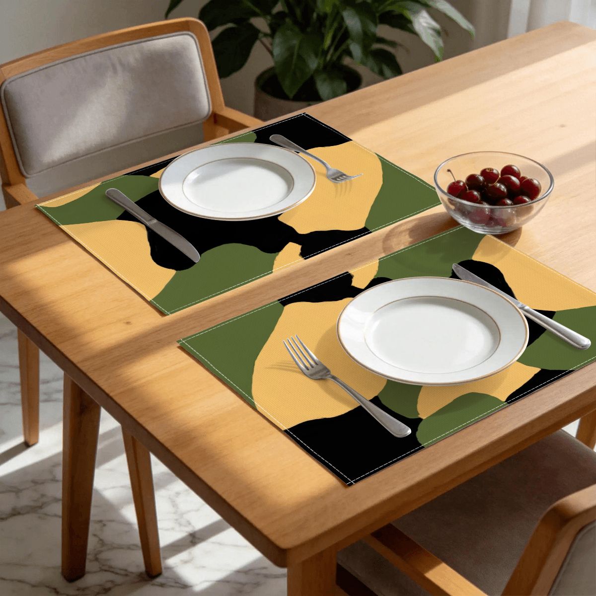 Faux Linen Placemats Set of 6