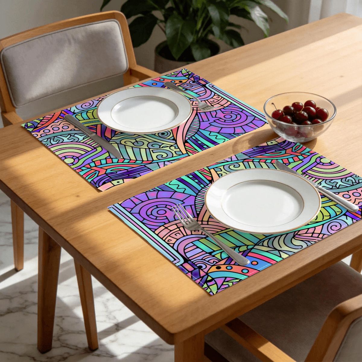 Faux Linen Placemats Set of 6