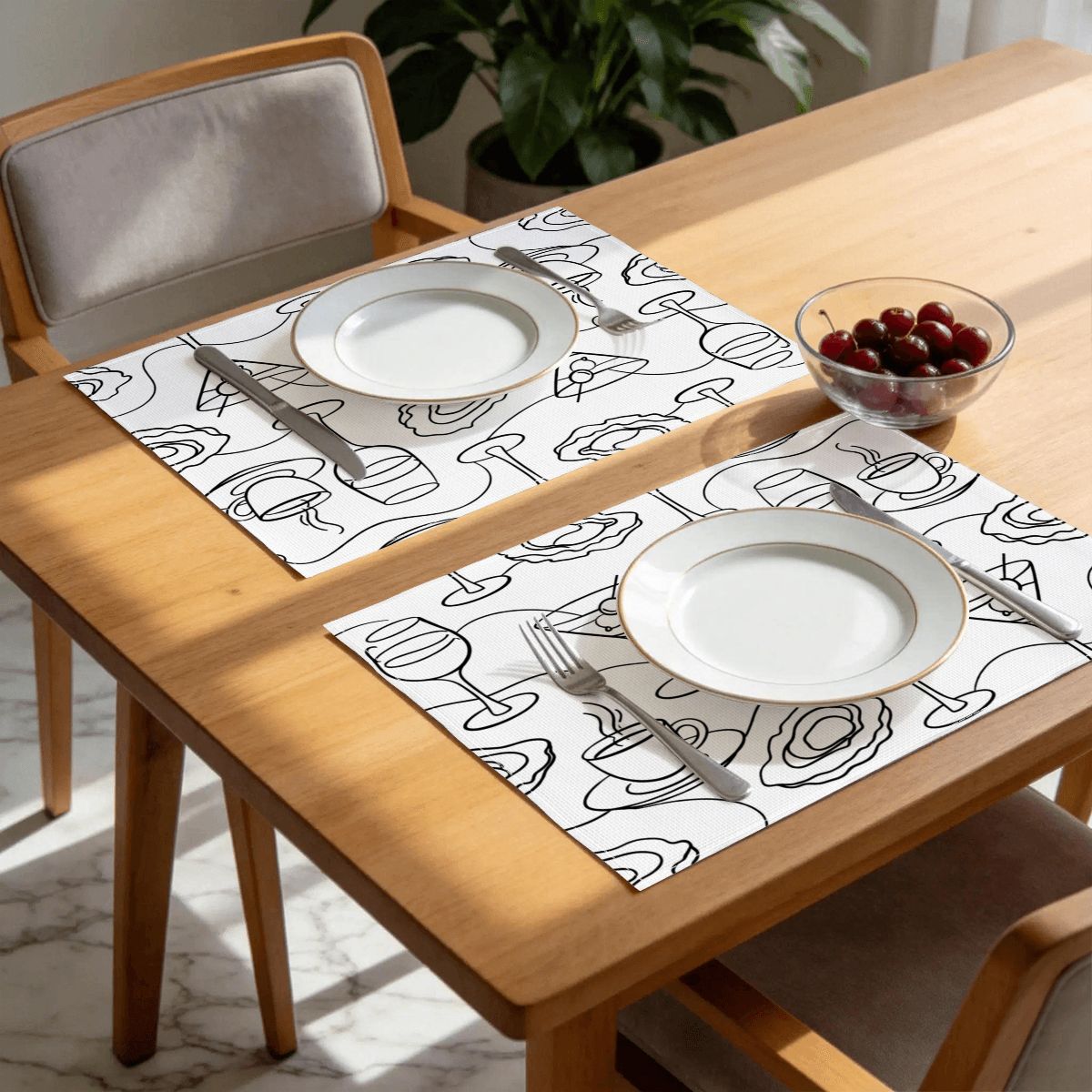 Faux Linen Placemats Set of 6