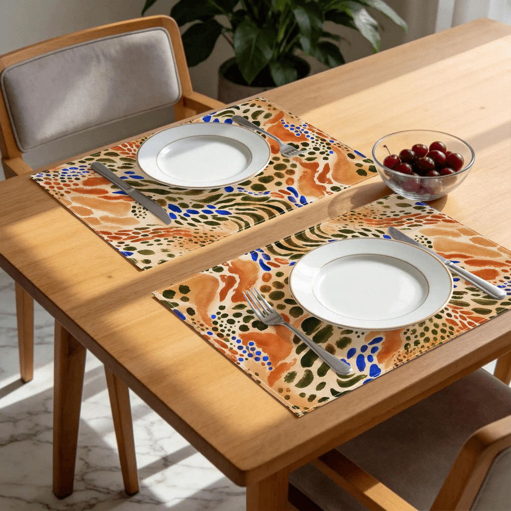 Faux Linen Placemats Set of 6