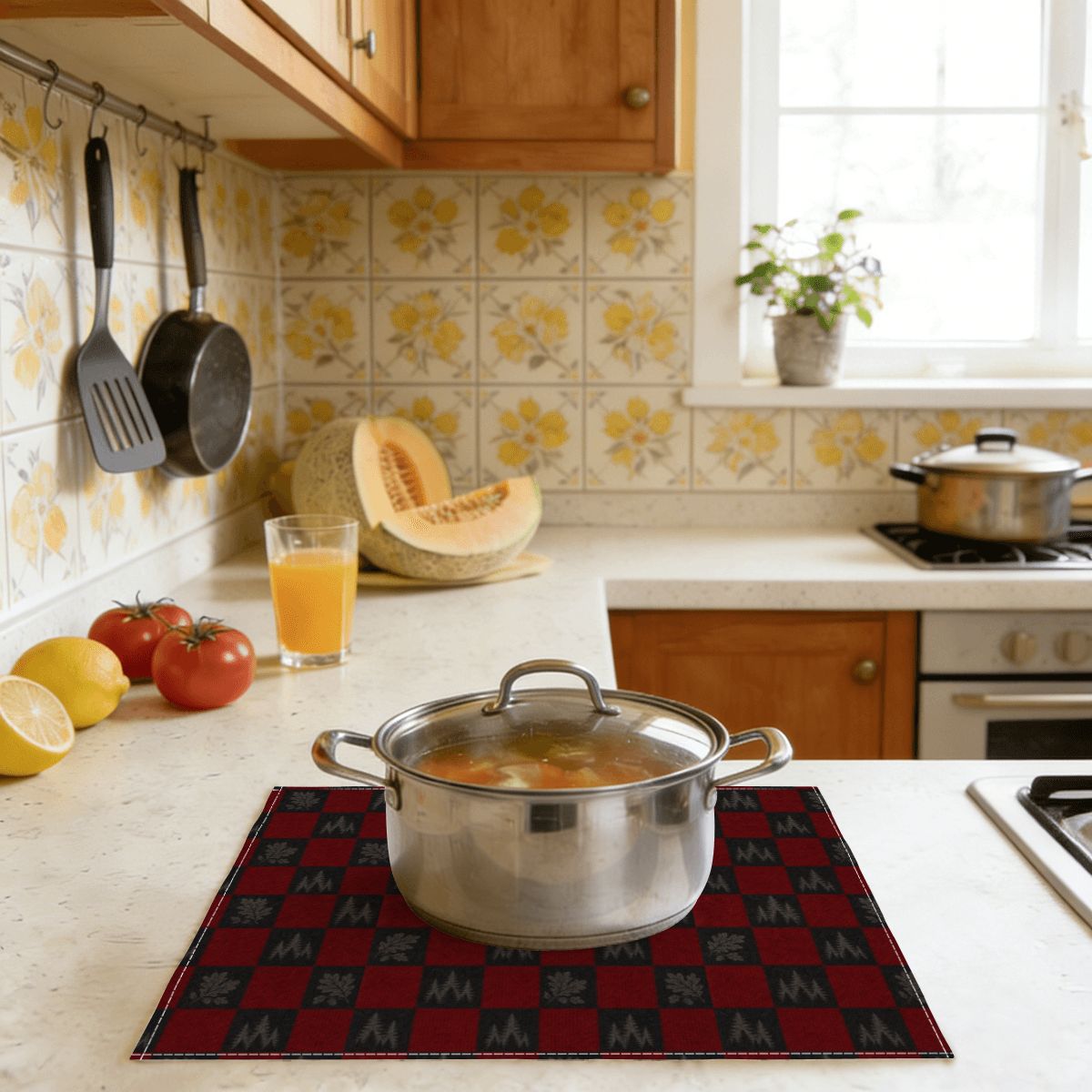 Faux Linen Placemats Set of 6