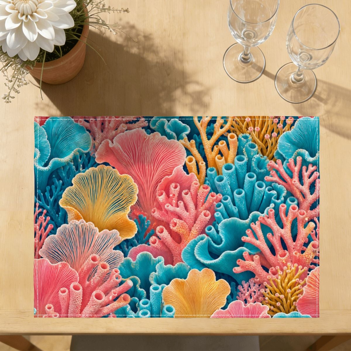 Faux Linen Placemats Set of 6