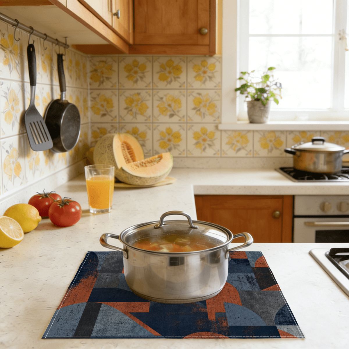 Faux Linen Placemats Set of 6