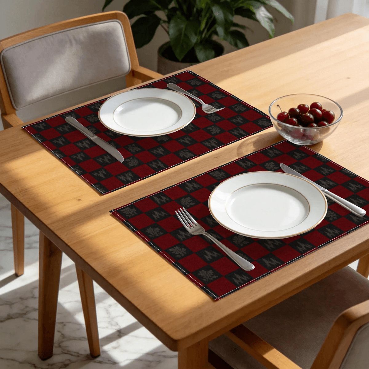 Faux Linen Placemats Set of 6