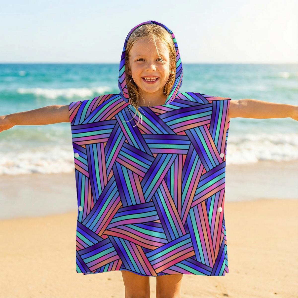 Kid's Hooded Towel Poncho