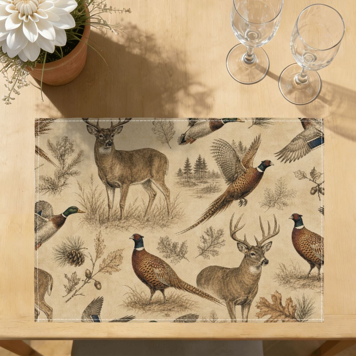 Faux Linen Placemats Set of 6