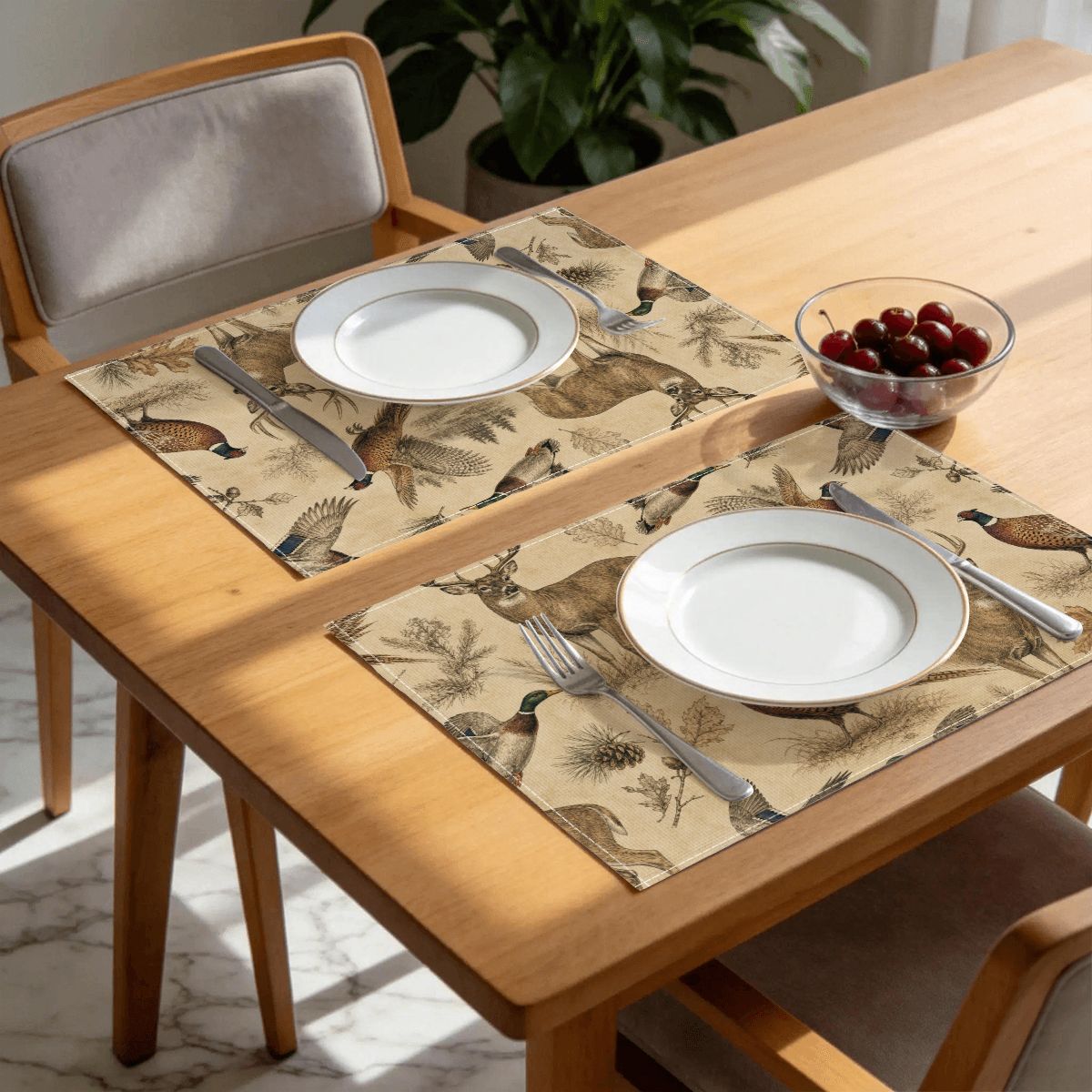 Faux Linen Placemats Set of 6