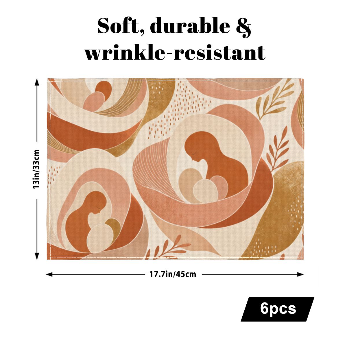 Faux Linen Placemats Set of 6