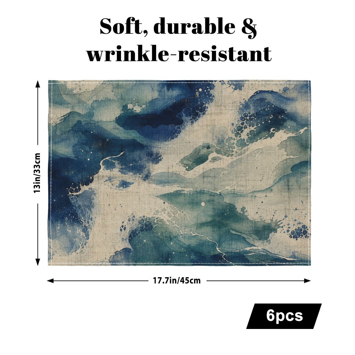 Faux Linen Placemats Set of 6