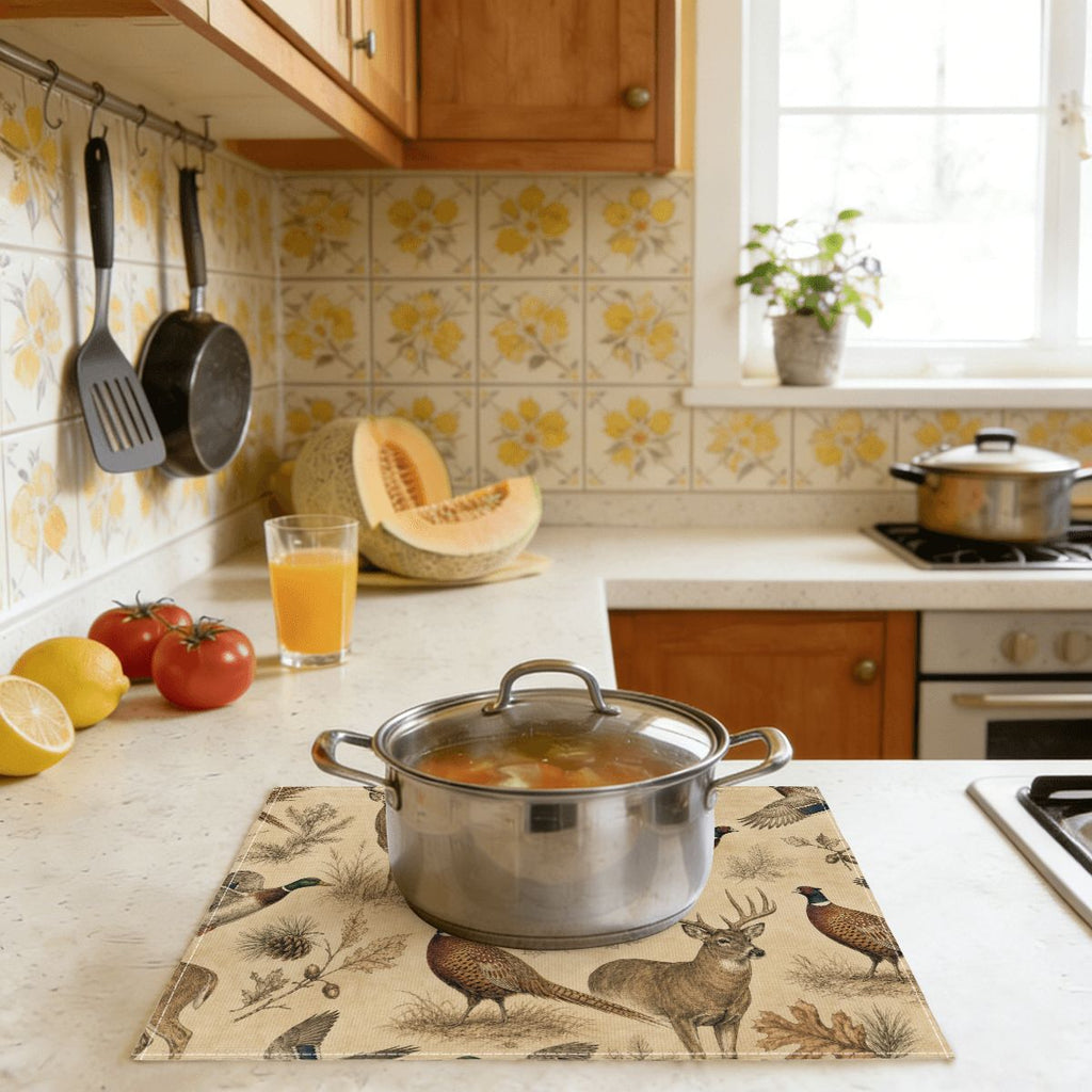 Faux Linen Placemats Set of 6