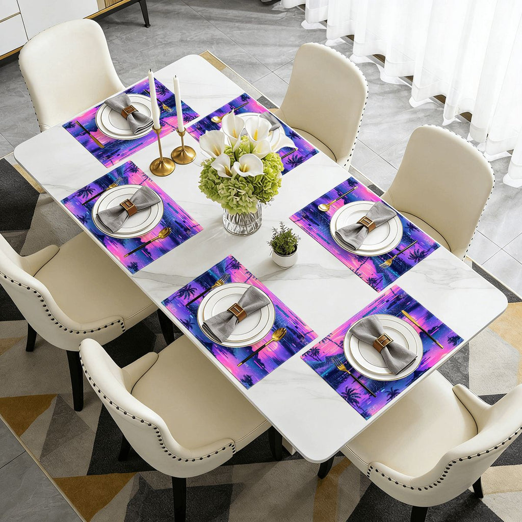 Faux Linen Placemats Set of 6
