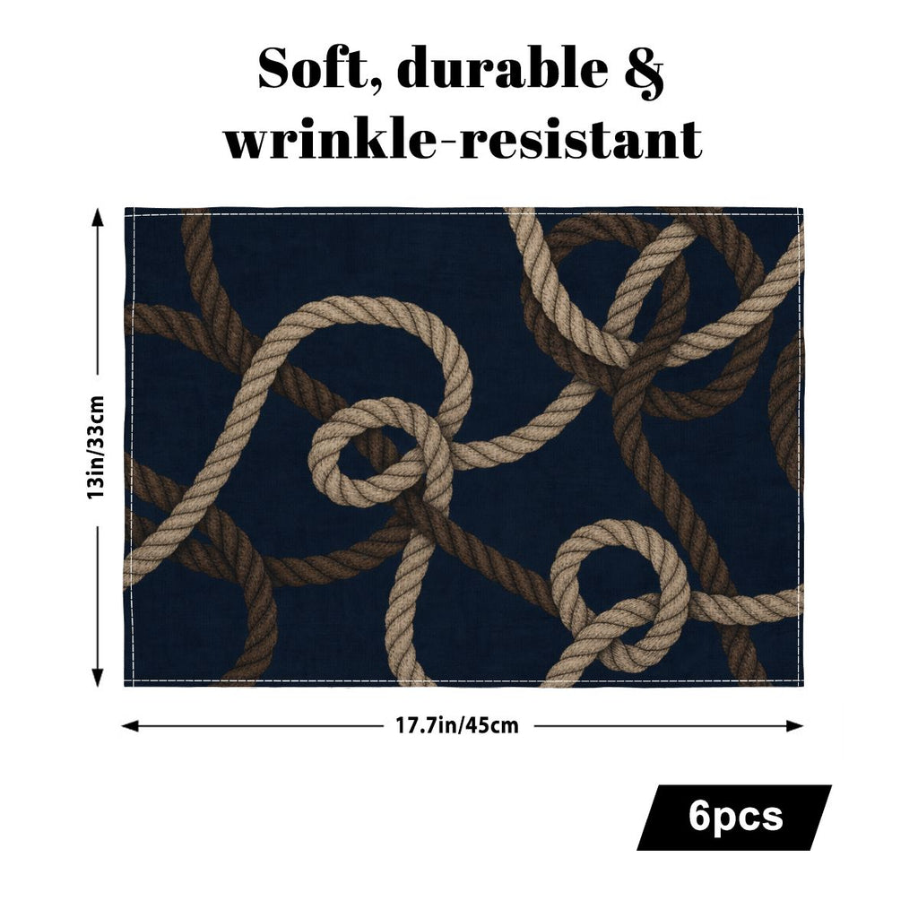 Faux Linen Placemats Set of 6