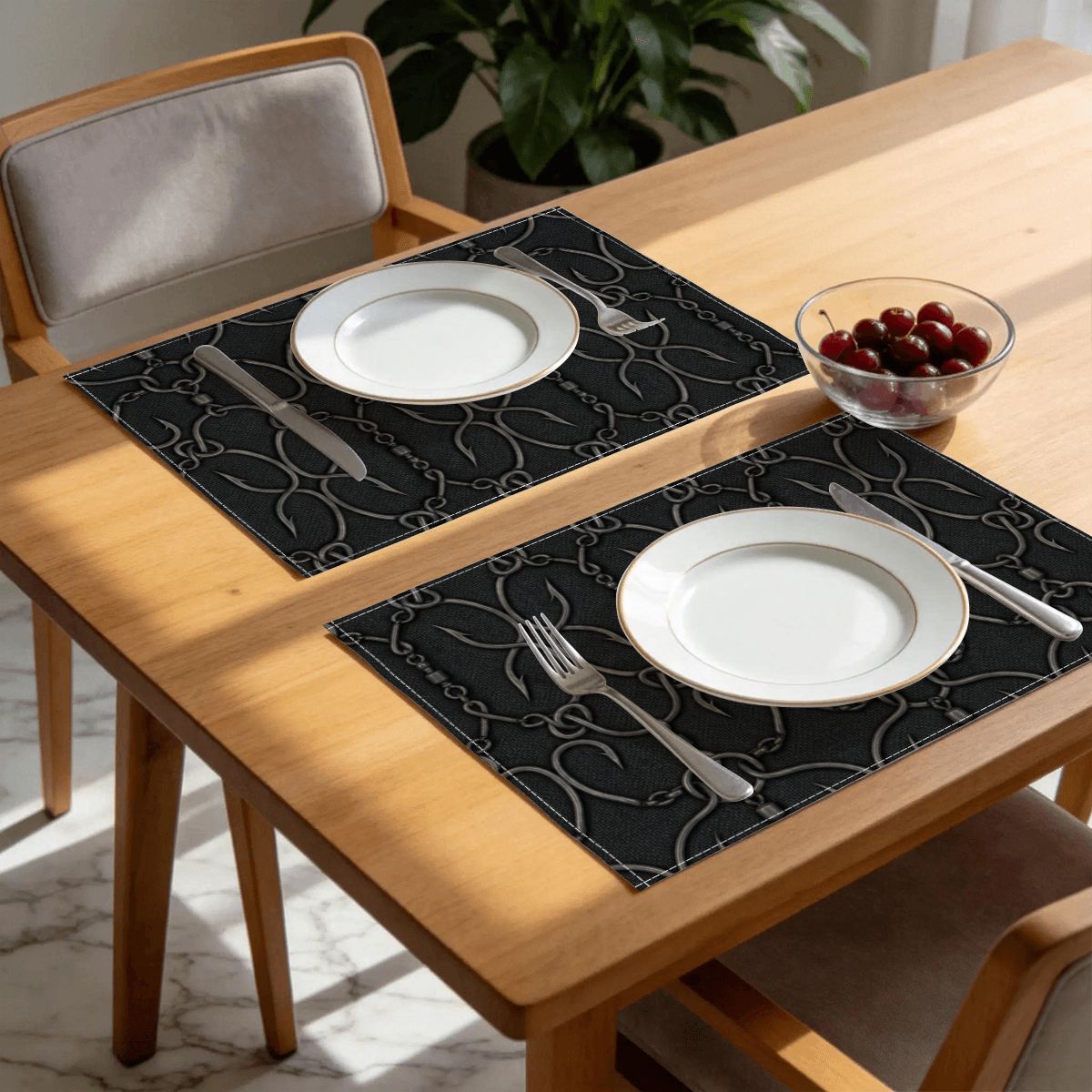 Faux Linen Placemats Set of 6