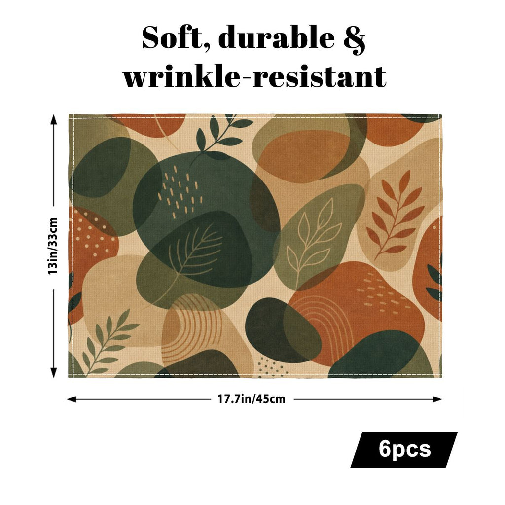 Faux Linen Placemats Set of 6