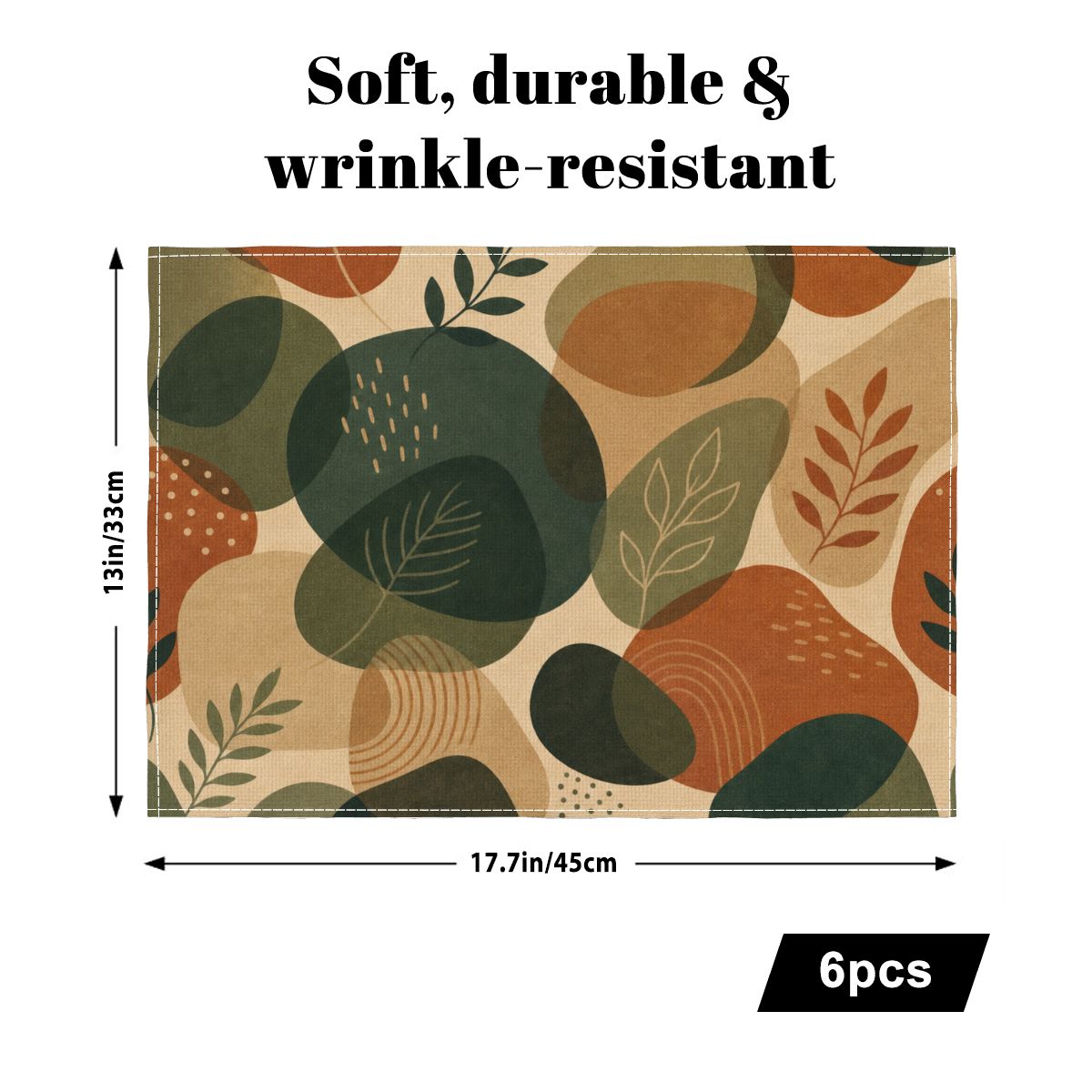 Faux Linen Placemats Set of 6