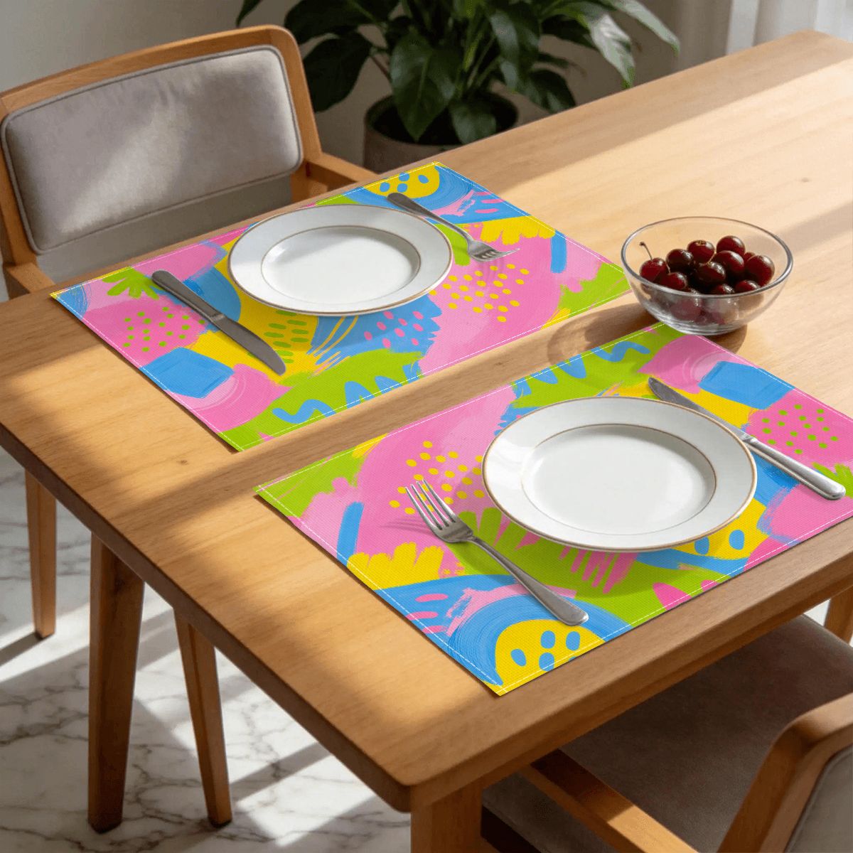 Faux Linen Placemats Set of 6