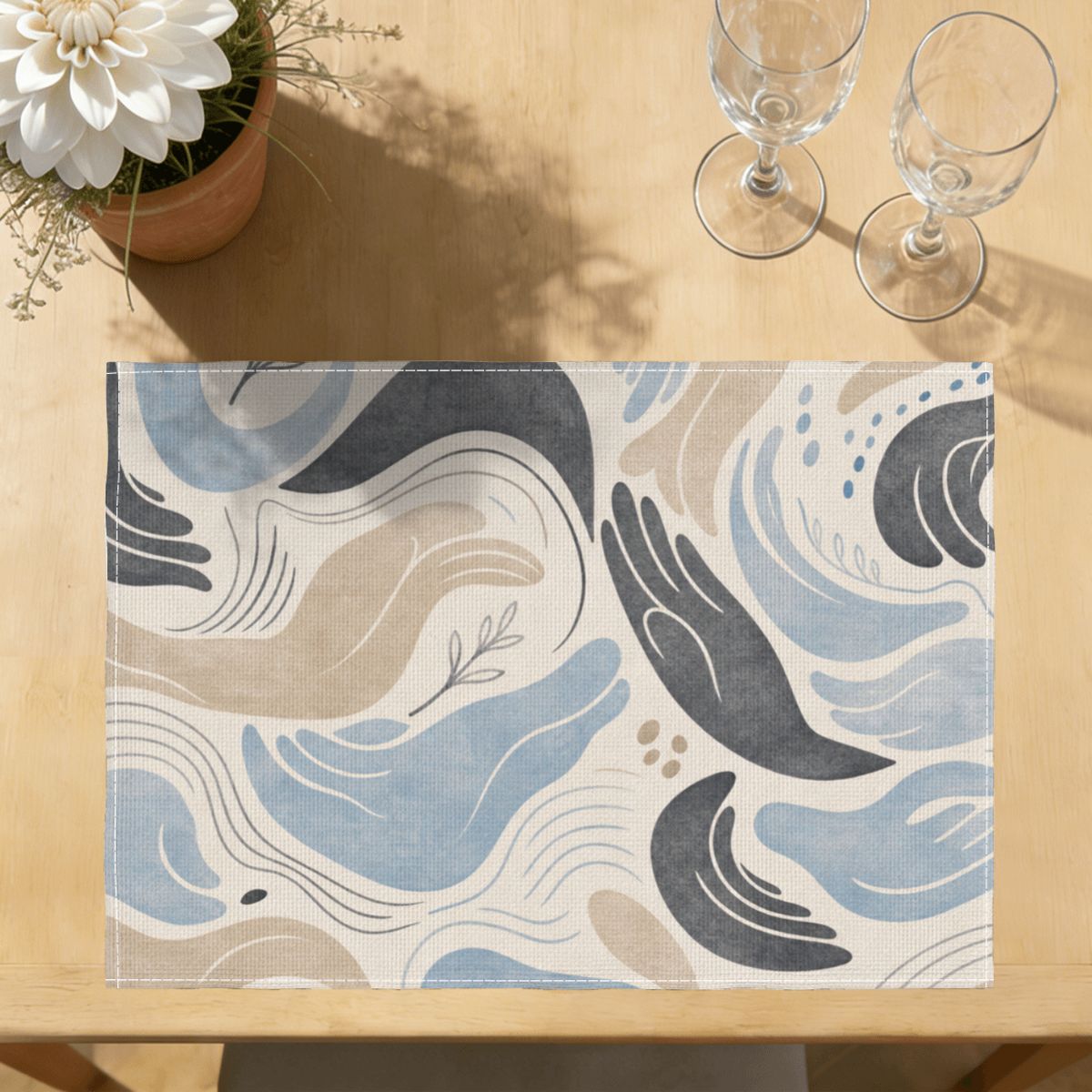 Faux Linen Placemats Set of 6