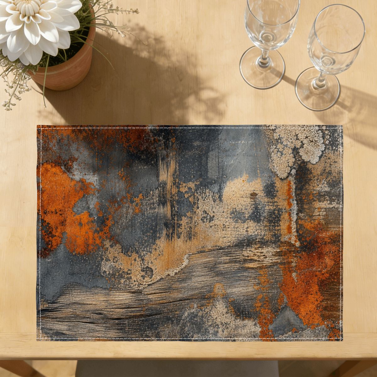 Faux Linen Placemats Set of 6