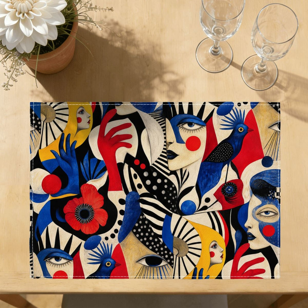 Faux Linen Placemats Set of 6