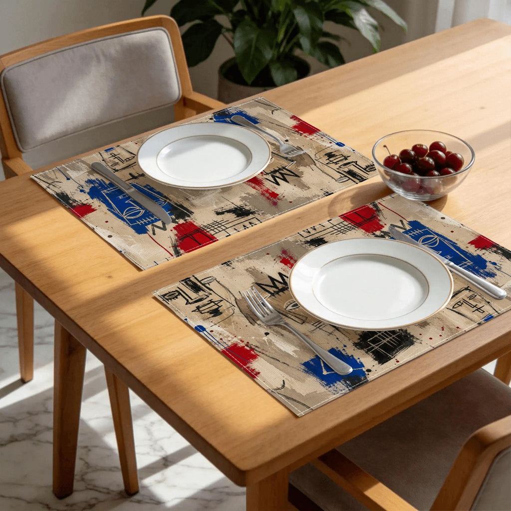 Faux Linen Placemats Set of 6
