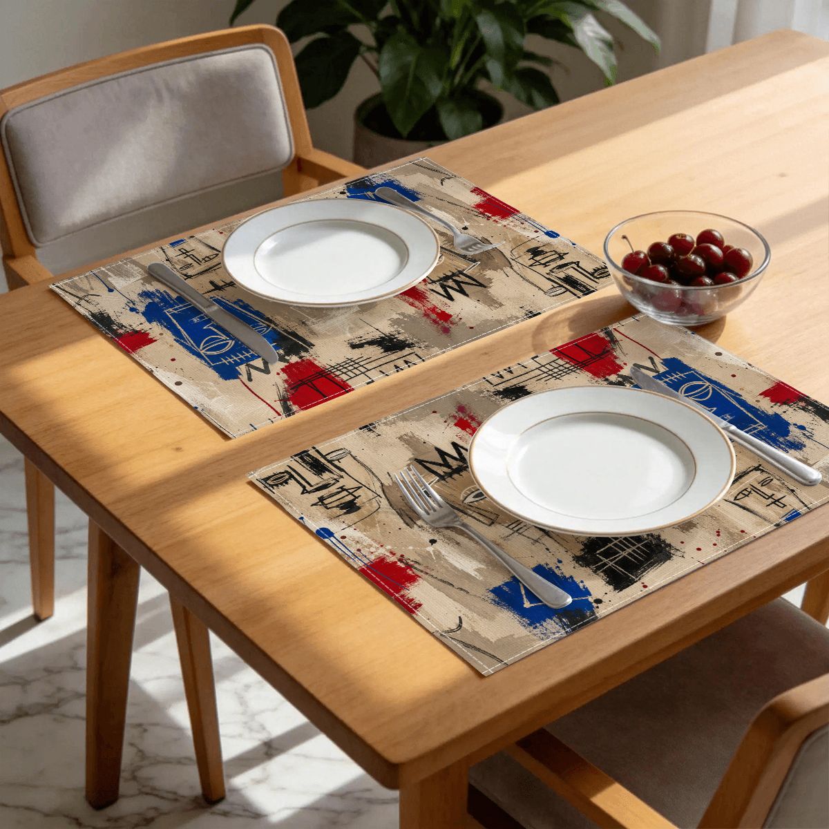 Faux Linen Placemats Set of 6