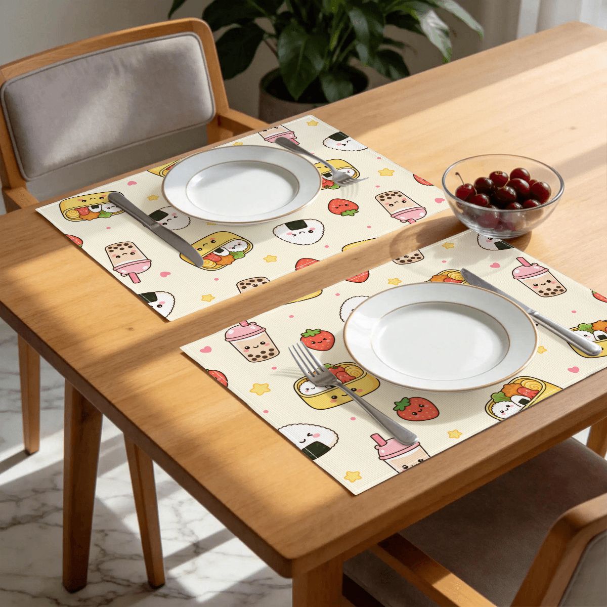 Faux Linen Placemats Set of 6