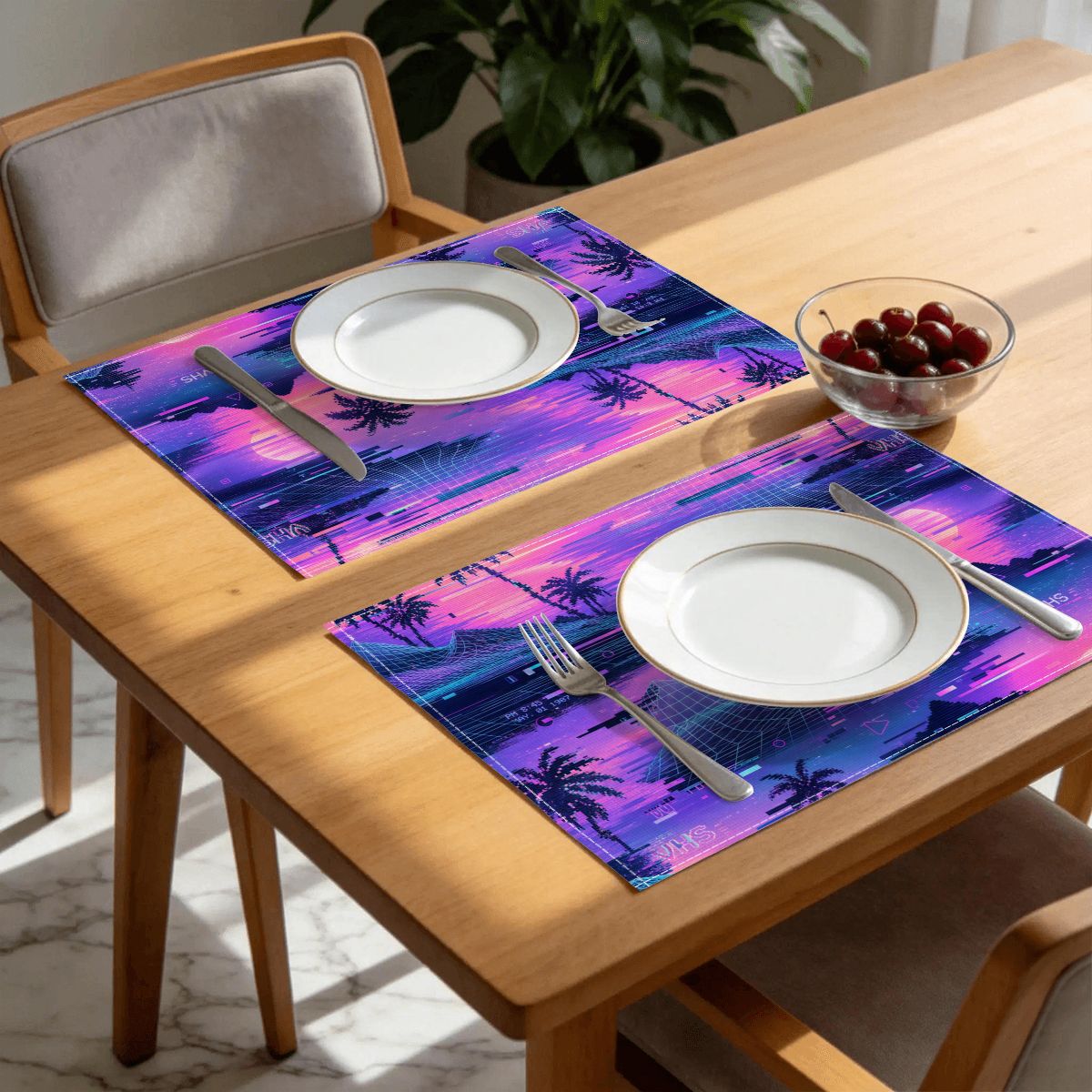Faux Linen Placemats Set of 6