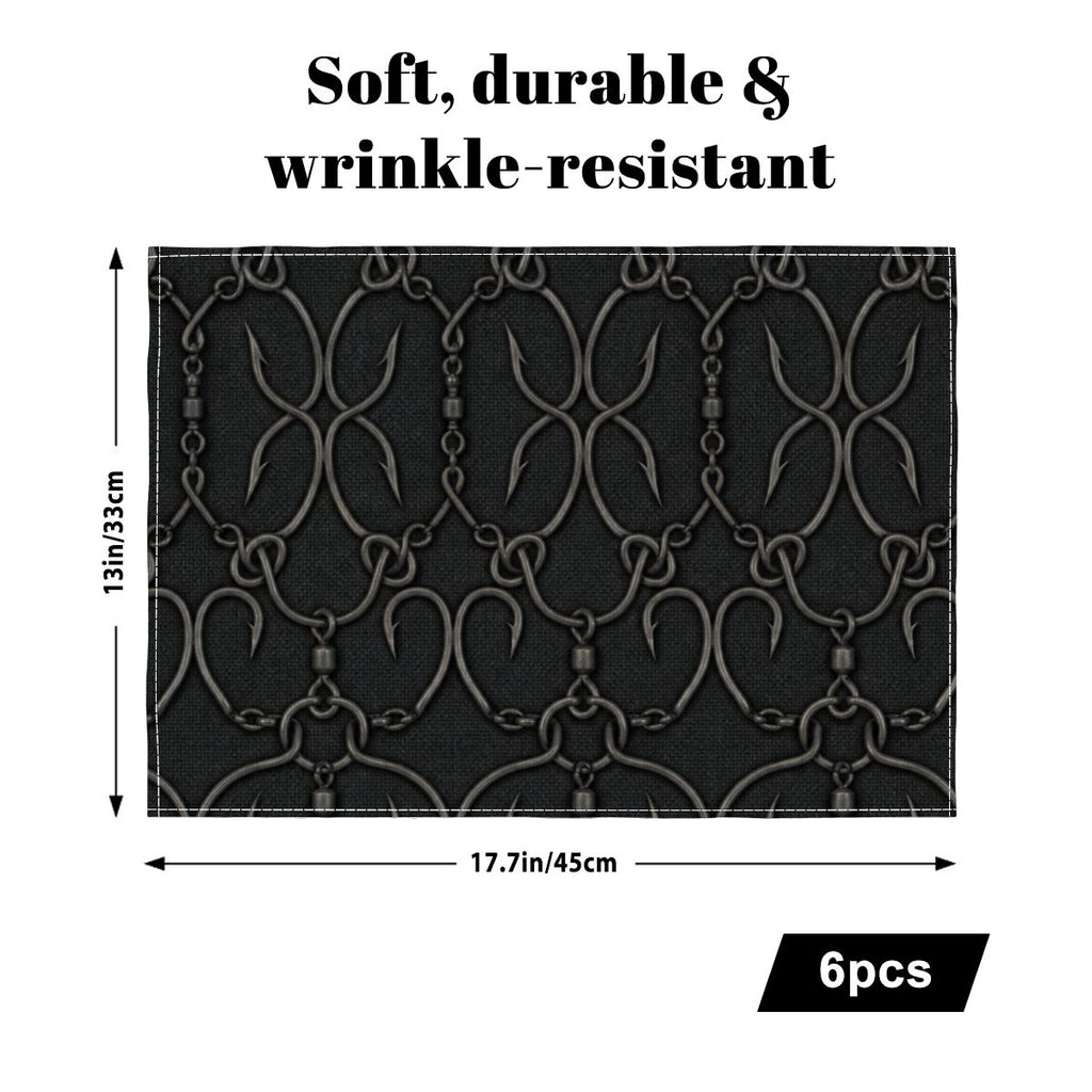 Faux Linen Placemats Set of 6