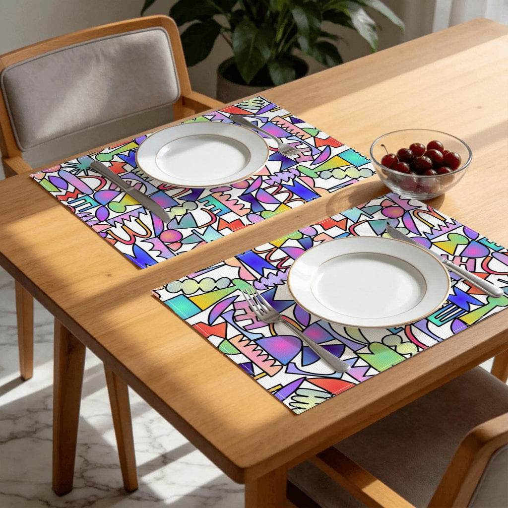 Faux Linen Placemats Set of 6