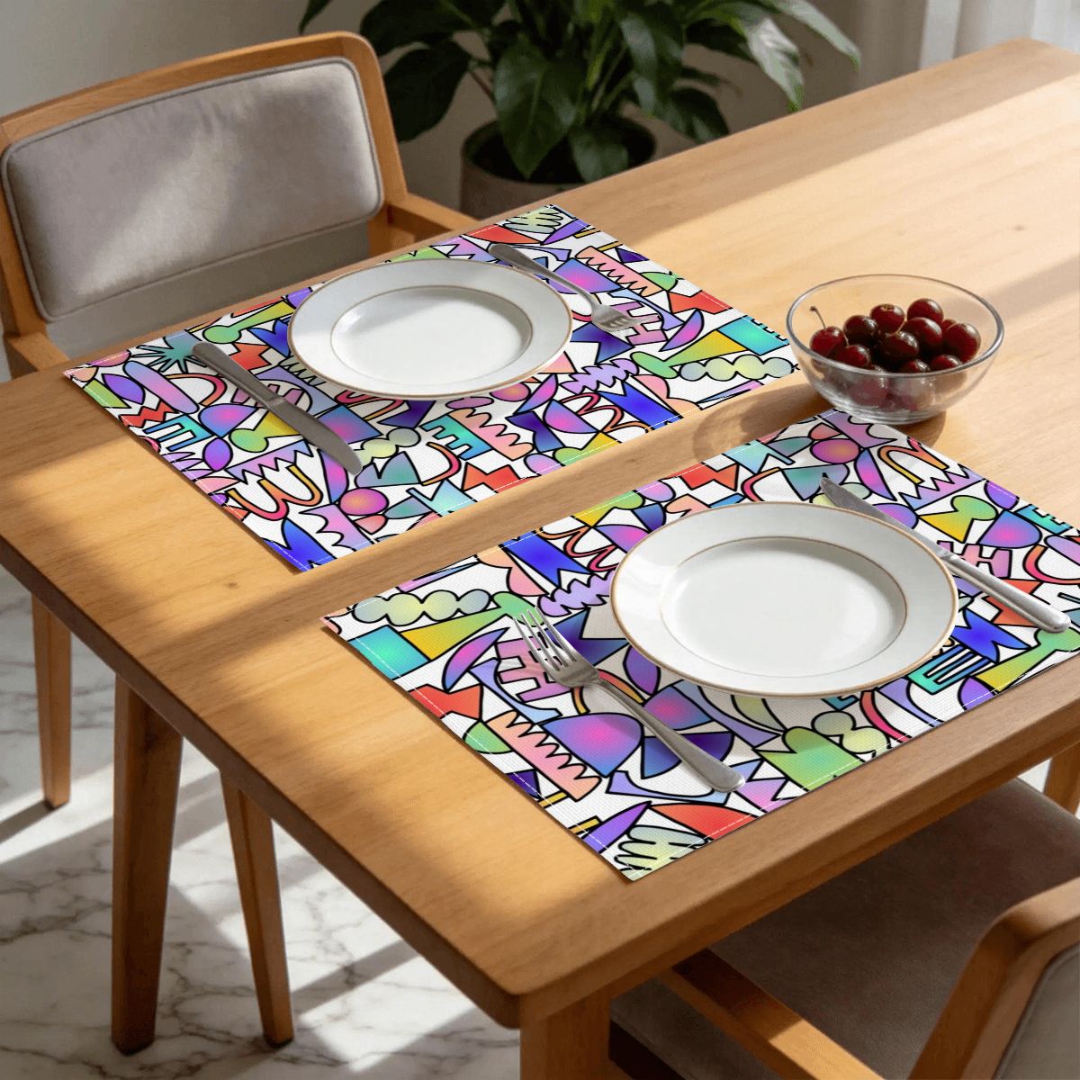 Faux Linen Placemats Set of 6