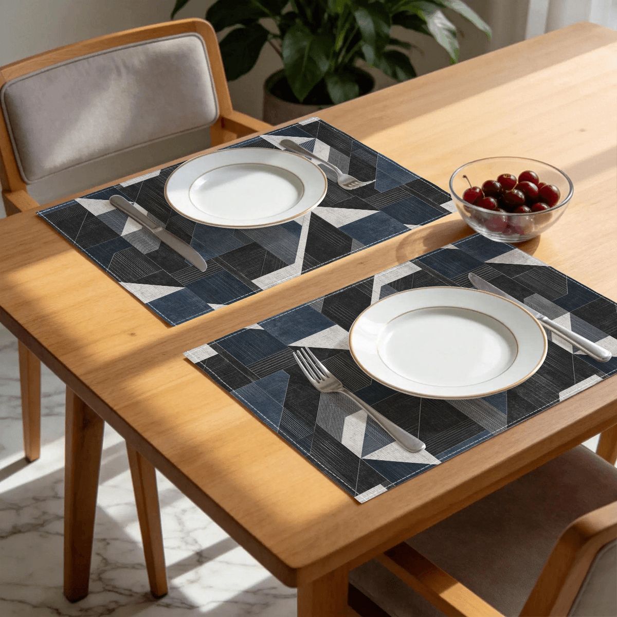 Faux Linen Placemats Set of 6