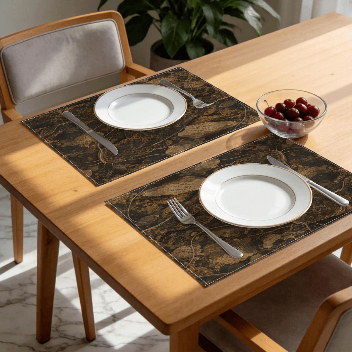 Faux Linen Placemats Set of 6