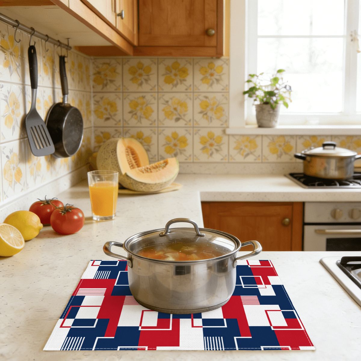Faux Linen Placemats Set of 6