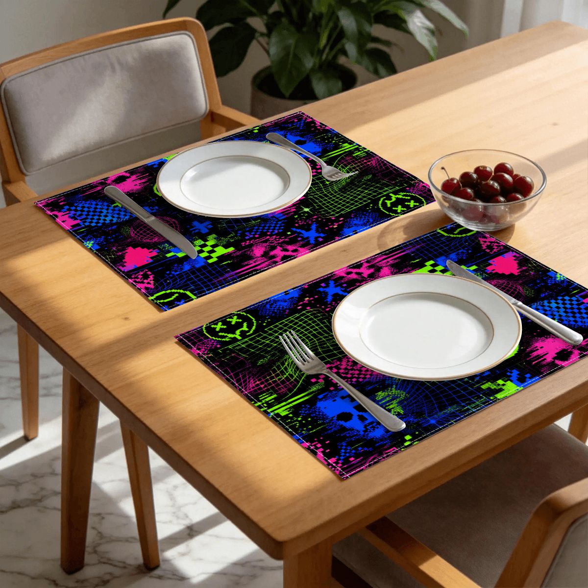 Faux Linen Placemats Set of 6
