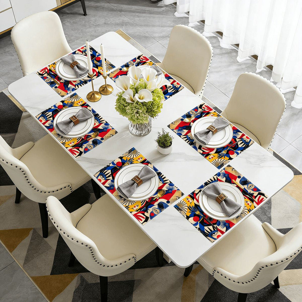 Faux Linen Placemats Set of 6