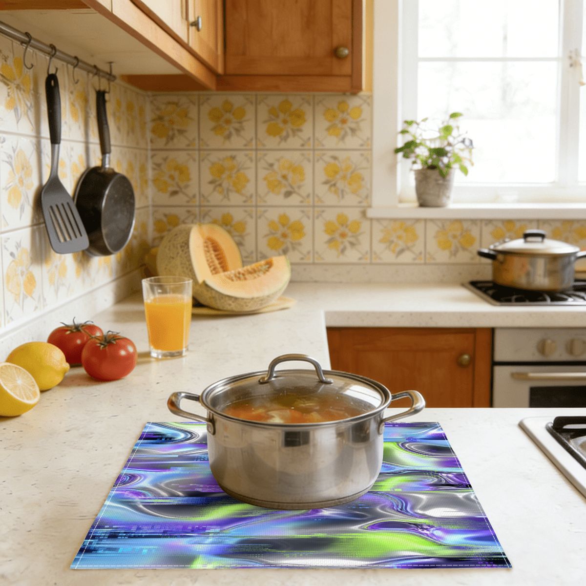 Faux Linen Placemats Set of 6
