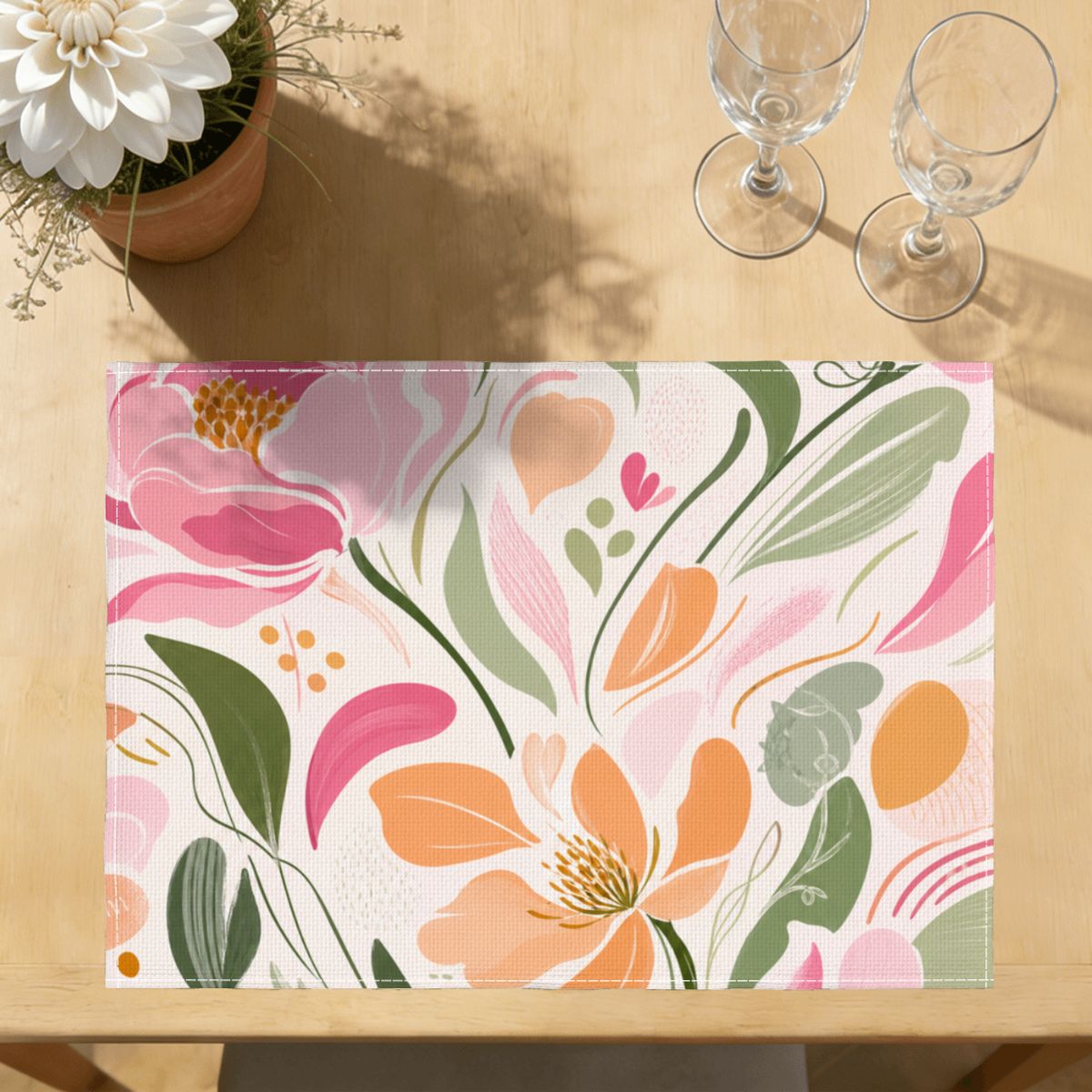 Faux Linen Placemats Set of 6